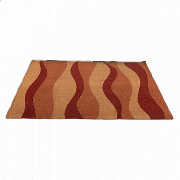 Fabric rug in shades of orange, 1970s