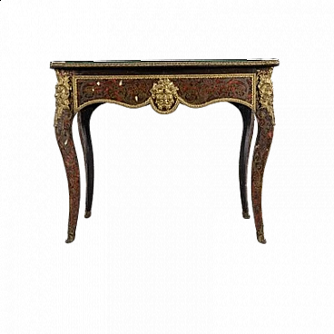 Napoleon III desk in wood, bronze and glass, 19th century