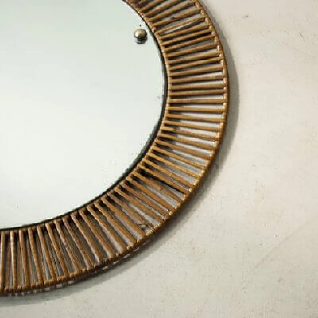 Mirror with rattan frame, 1950s 8