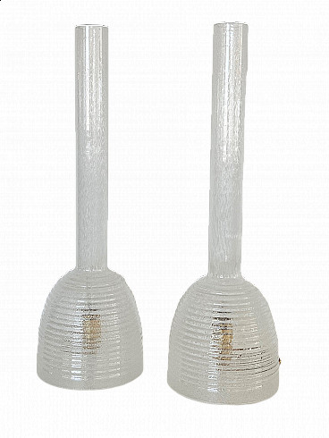Pair of Murano glass table lamps by Carlo Nason for Mazzega, 1970s