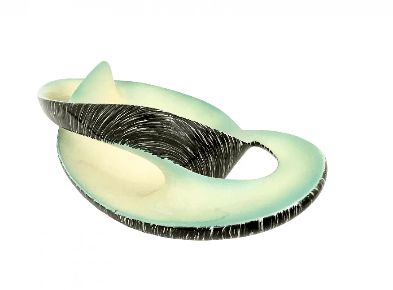 Black, yellow and green ceramic centrepiece by Vibi, 1950s 2