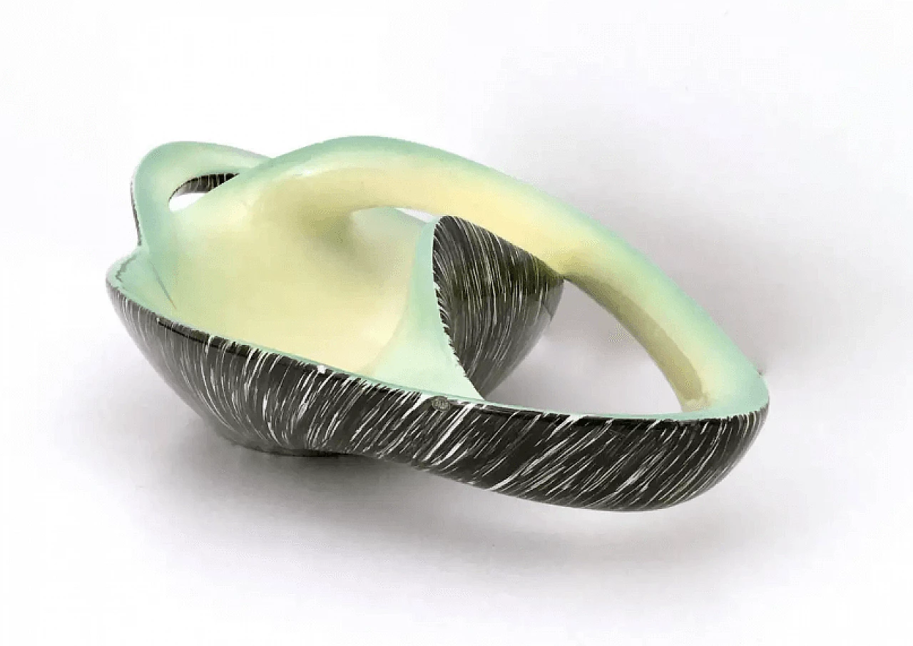 Black, yellow and green ceramic centrepiece by Vibi, 1950s 5