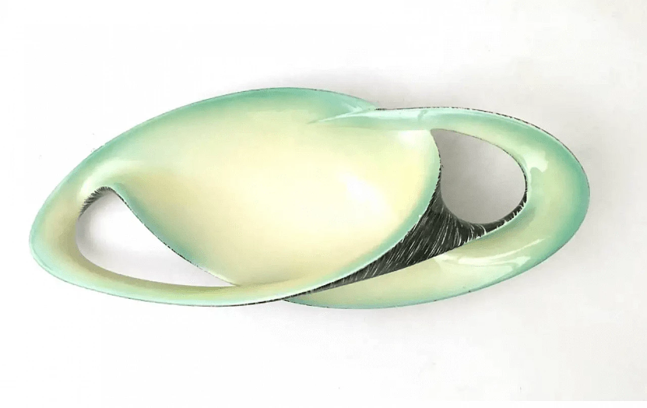 Black, yellow and green ceramic centrepiece by Vibi, 1950s 7