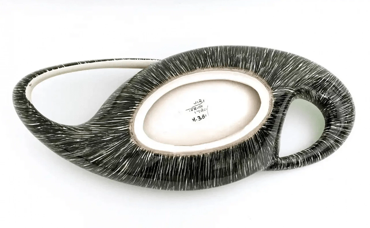 Black, yellow and green ceramic centrepiece by Vibi, 1950s 8