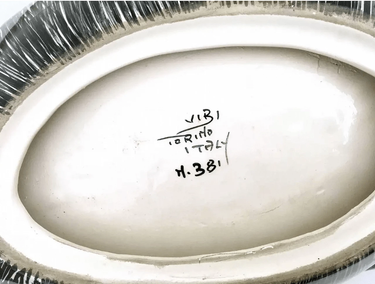 Black, yellow and green ceramic centrepiece by Vibi, 1950s 9