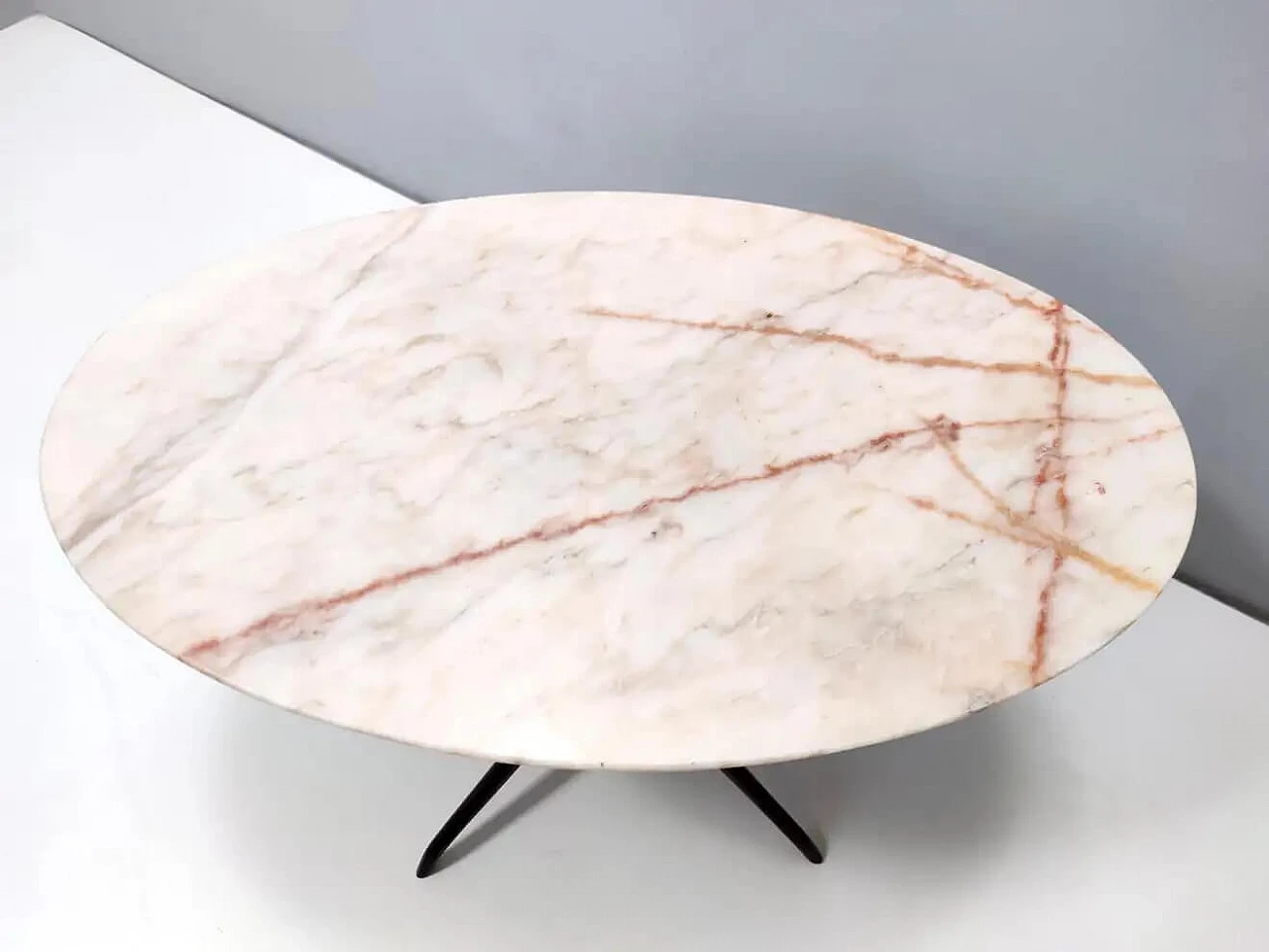 Tavolino con piano ovale in marmo di Guglielmo Ulrich, anni '50 3
