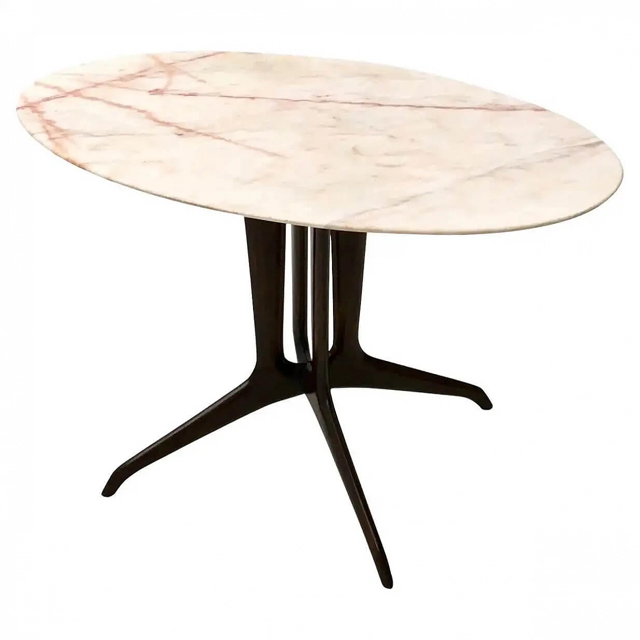 Tavolino con piano ovale in marmo di Guglielmo Ulrich, anni '50 7