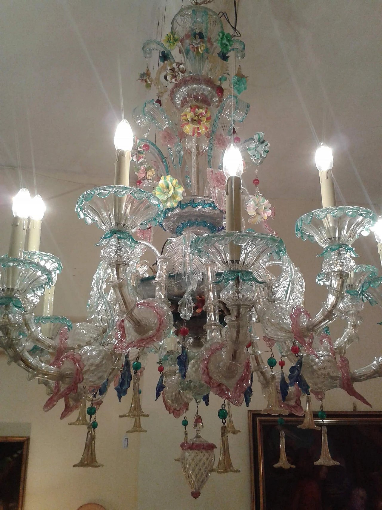 Lampadario in vetro di Murano a 12 luci, '900 1