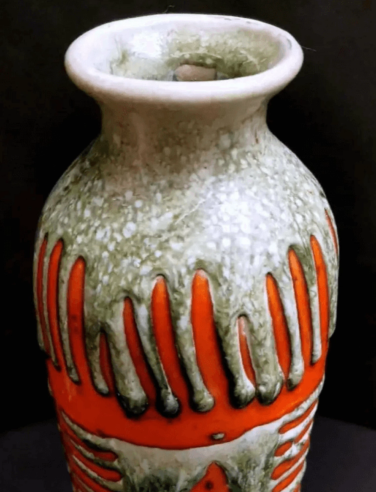 Hungarian glazed ceramic vase in Brutalist Fat Lava style, 1960s
