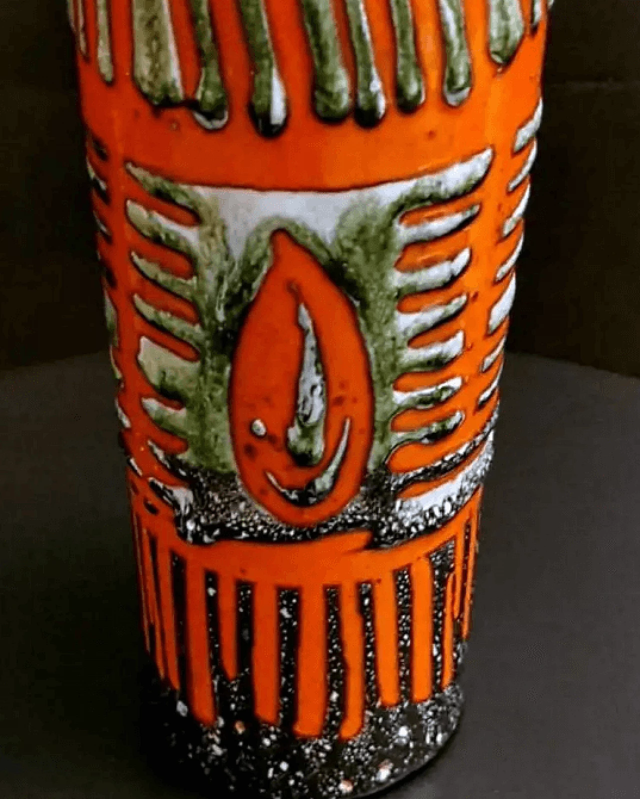 Hungarian glazed ceramic vase in Brutalist Fat Lava style, 1960s