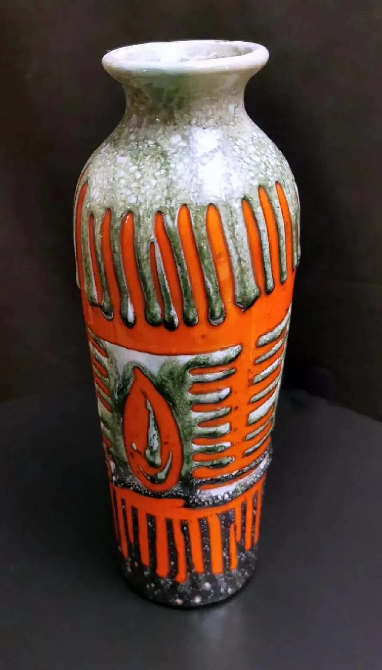 Hungarian glazed ceramic vase in Brutalist Fat Lava style, 1960s