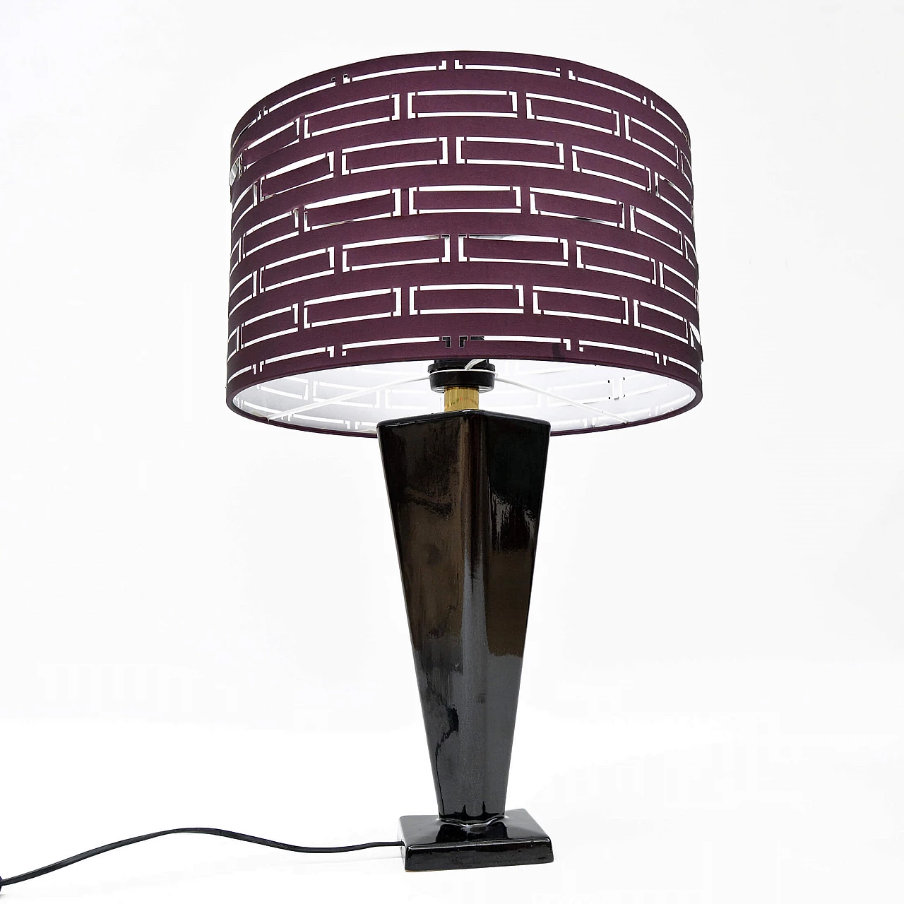 Table lamp with openwork shade, 1970s 1