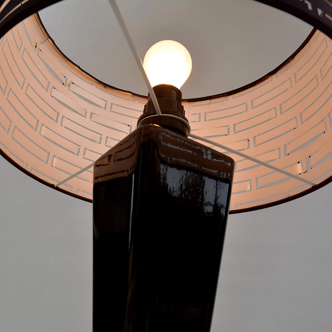 Table lamp with openwork shade, 1970s 16