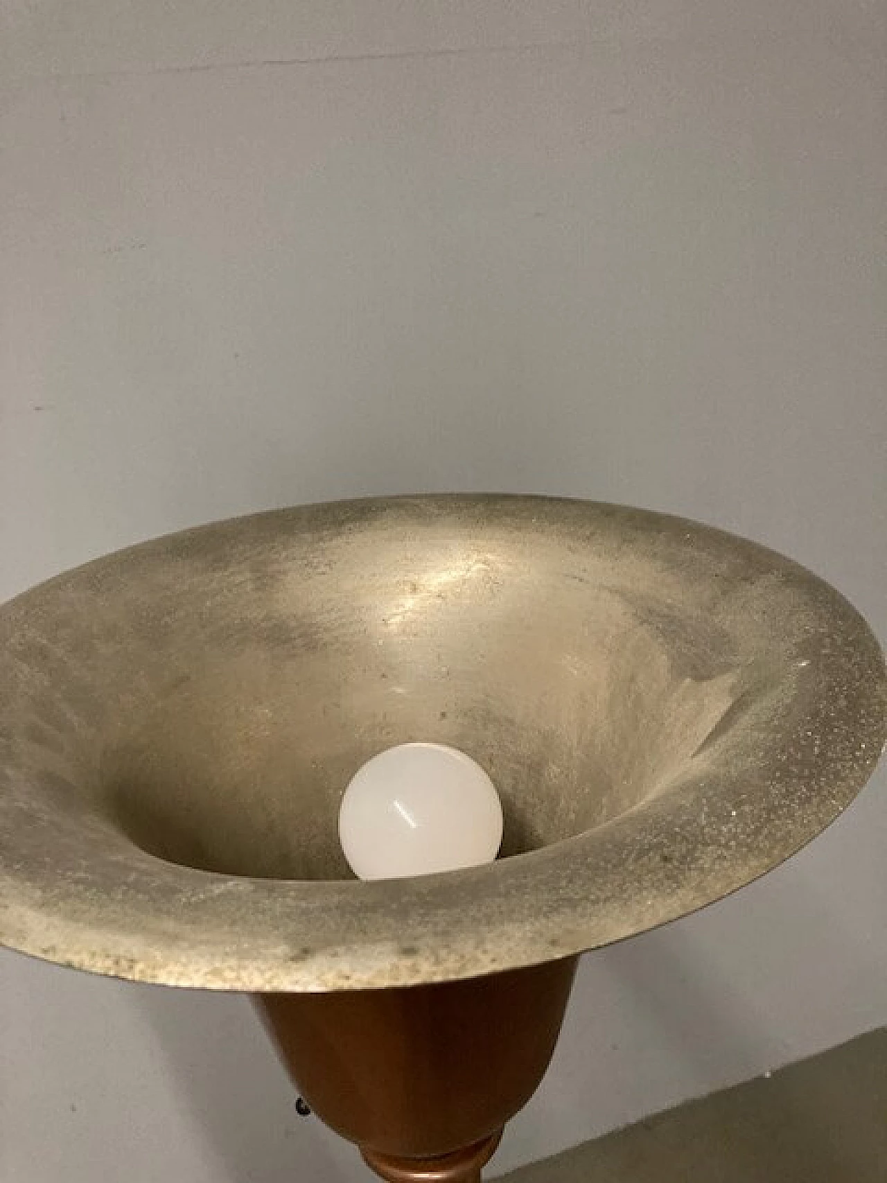 Lampada da terra in stile Art Decò in rame, anni '30 7