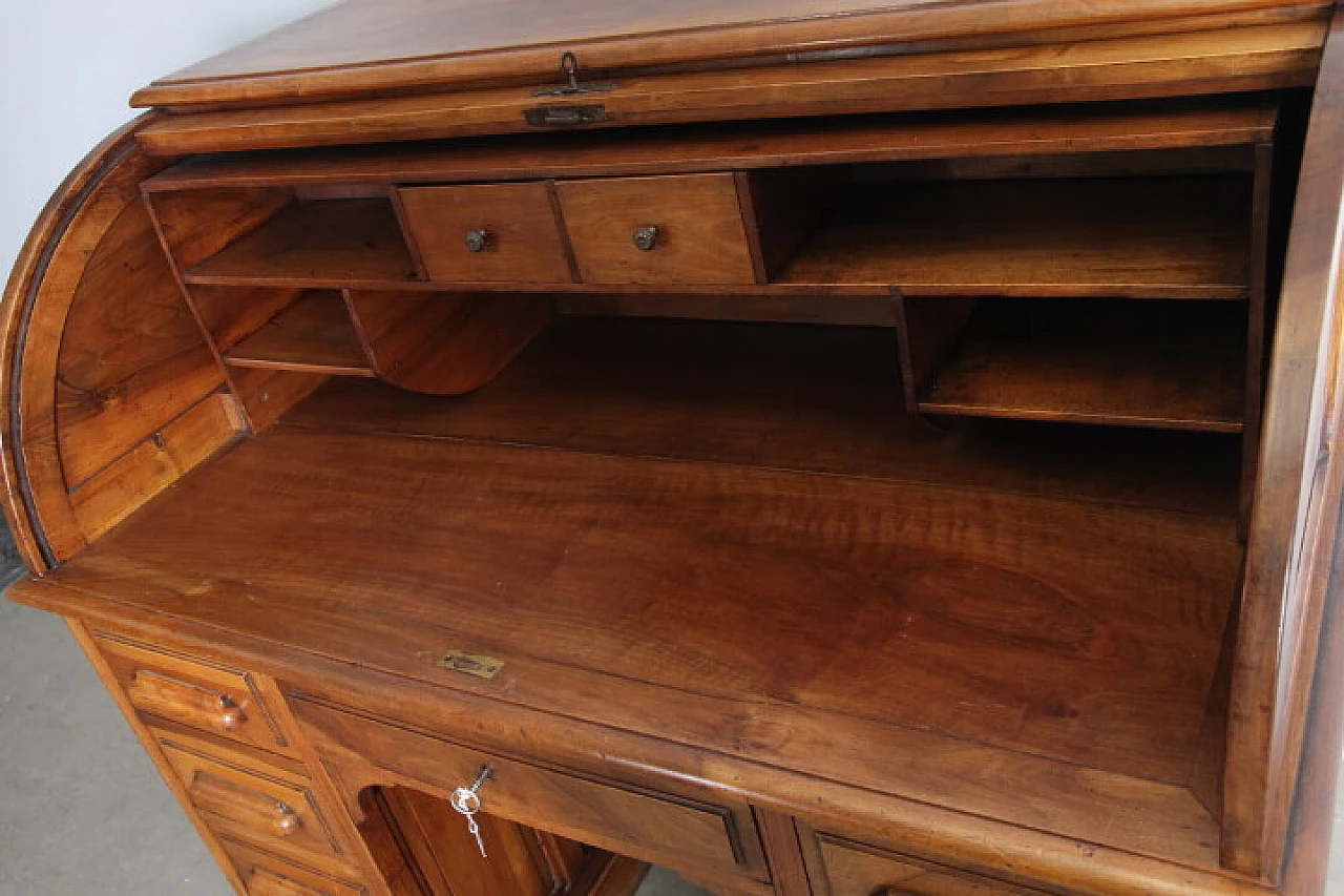 Scrivania in stile Art Decò in noce massello, anni '40 8