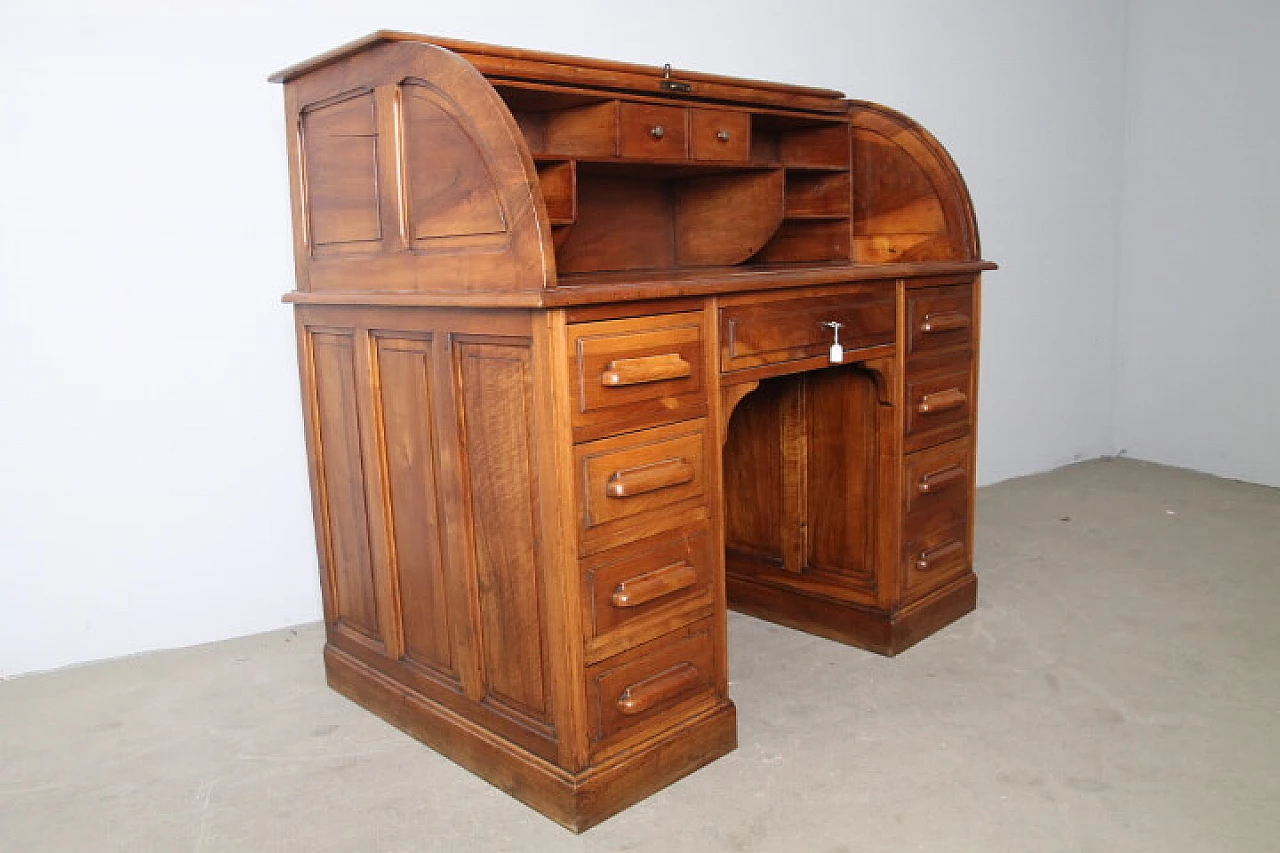 Art Deco style desk in solid walnut, 1940s 15