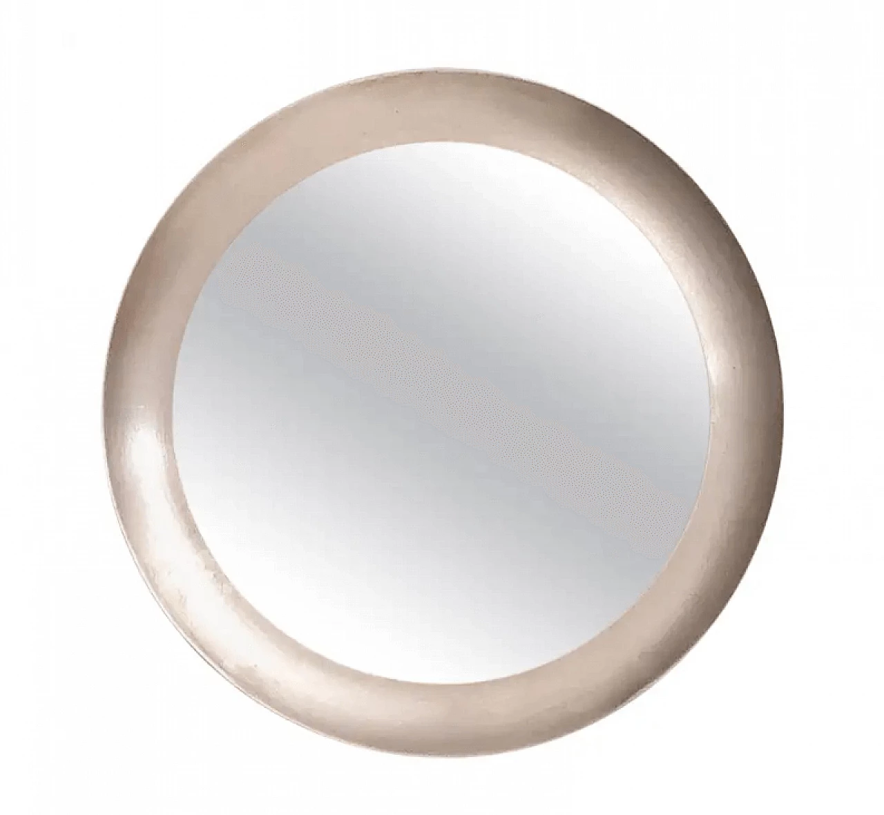 Specchio Narciso rotondo con cornice in acciaio di S. Mazza per Artemide, anni '50 1