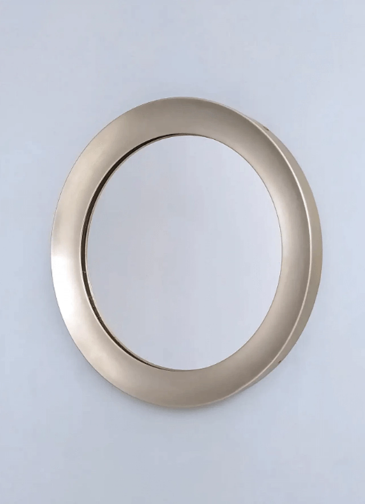 Specchio Narciso rotondo con cornice in acciaio di S. Mazza per Artemide, anni '50 5
