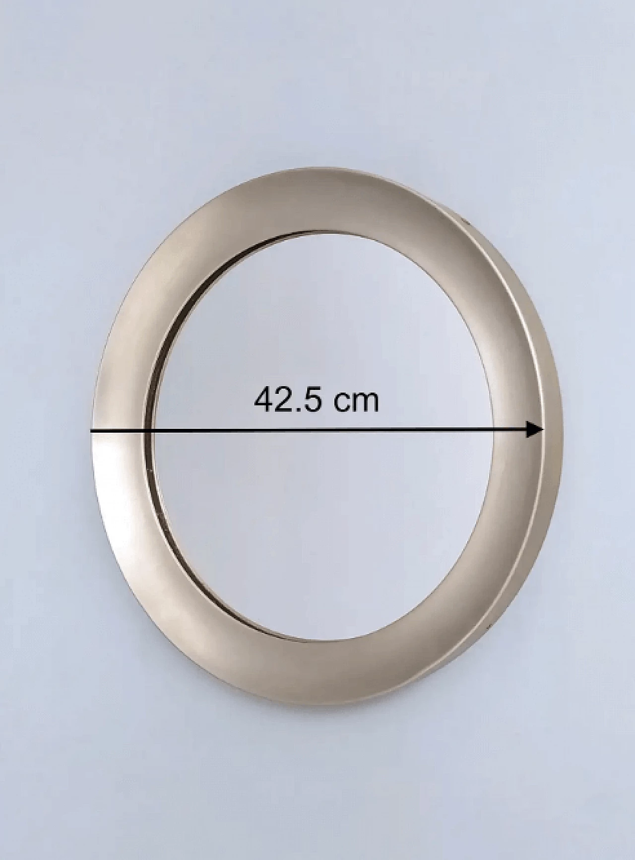 Specchio Narciso rotondo con cornice in acciaio di S. Mazza per Artemide, anni '50 8