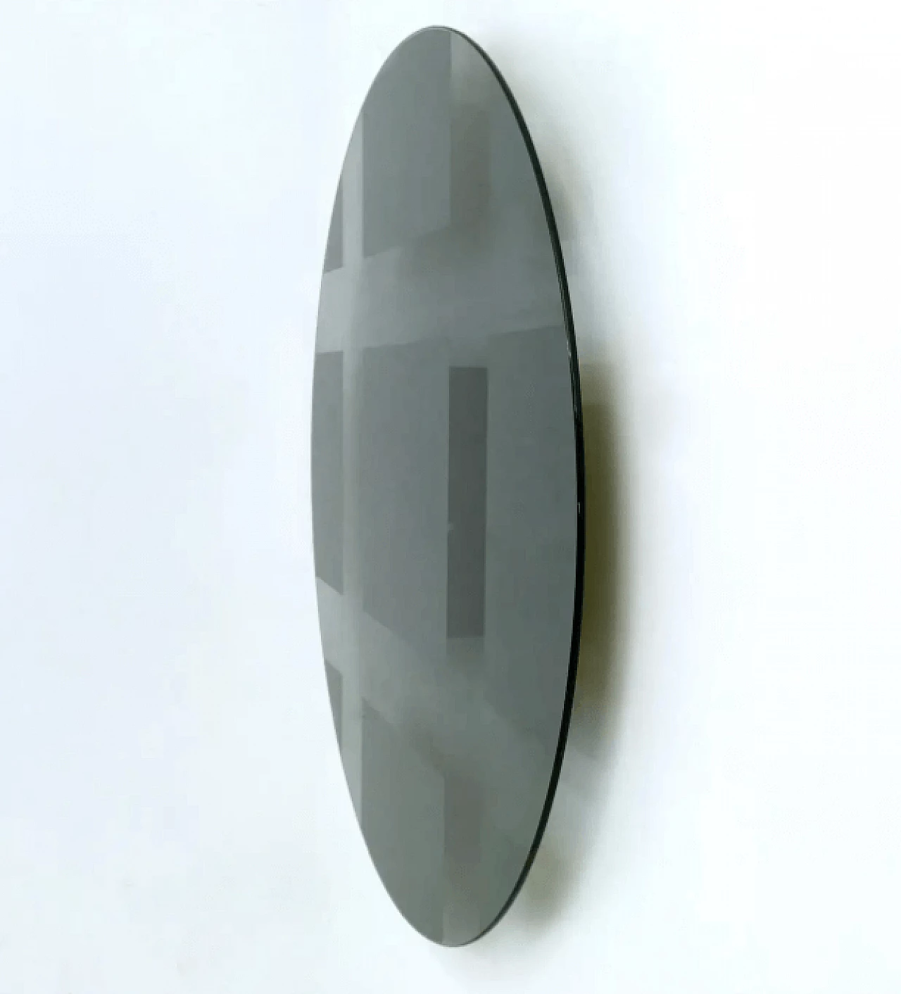 Specchio da parete rotondo grigio-verde Andromeda di Nanda Vigo, anni '70 2