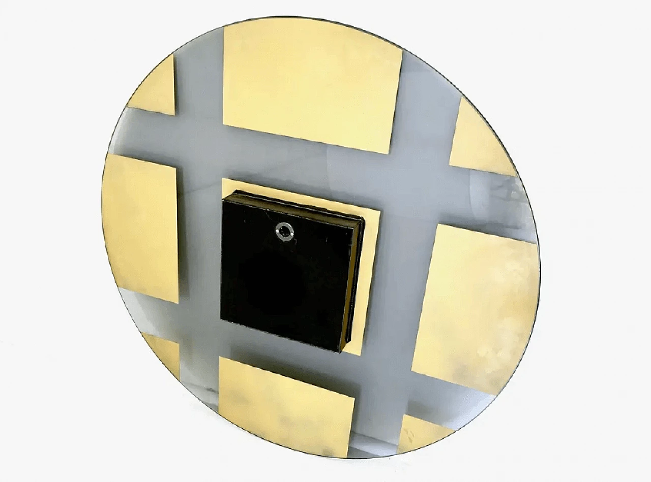 Specchio da parete rotondo grigio-verde Andromeda di Nanda Vigo, anni '70 5