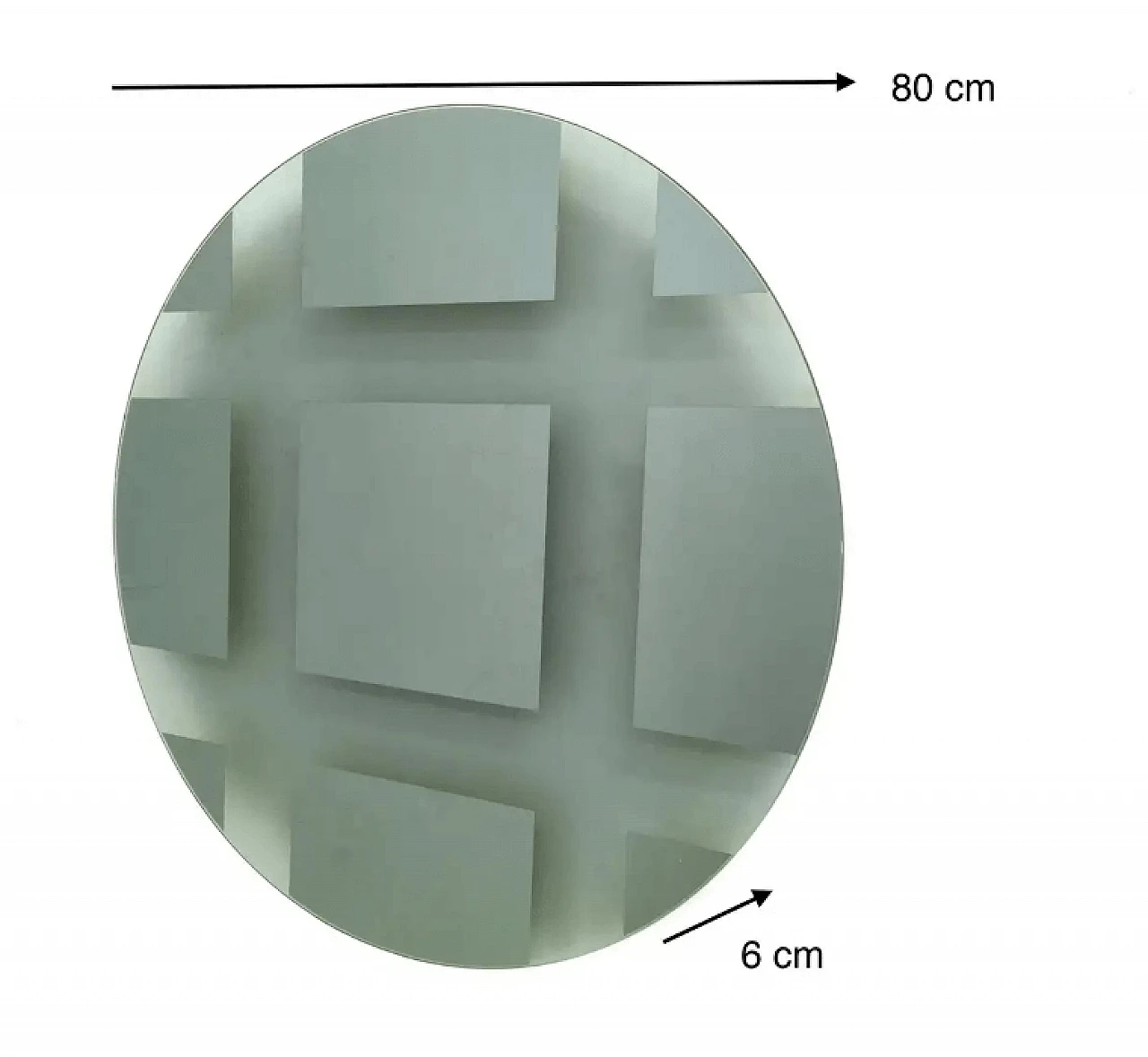 Specchio da parete rotondo grigio-verde Andromeda di Nanda Vigo, anni '70 6