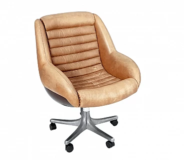 Epoca, leather swivel chair by Marco Zanuso for Arflex, 1970s