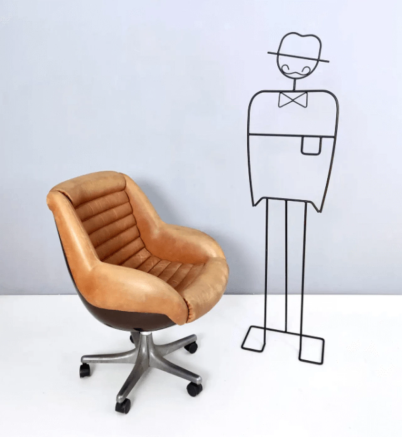 Epoca, leather swivel chair by Marco Zanuso for Arflex, 1970s 2