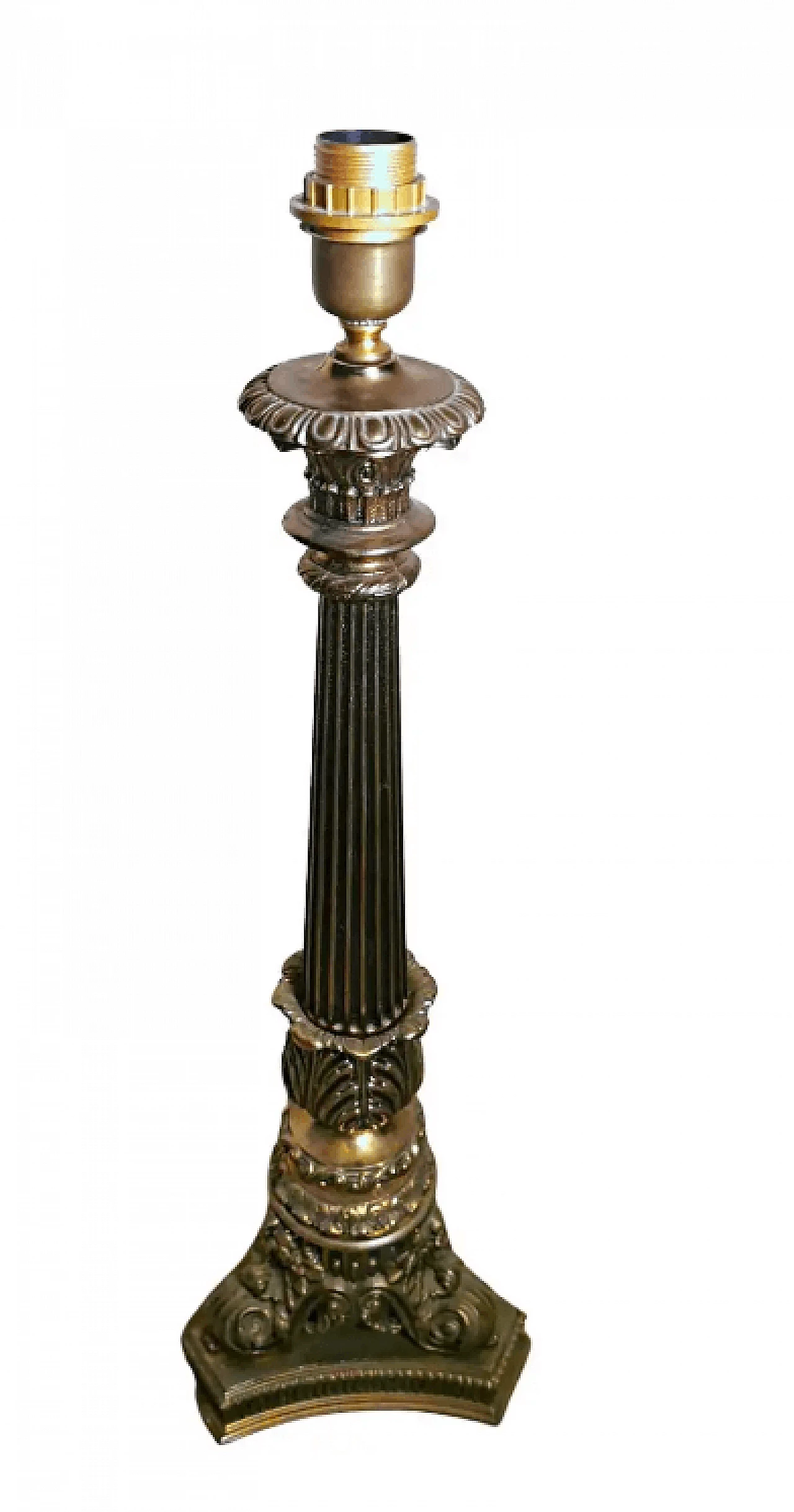 Empire-style floor lamp made of heavy cast Florentine craftsmanship without lampshade, 1950s 1