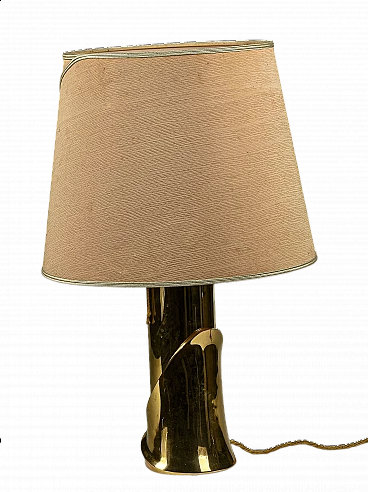 Lampada da tavolo in metallo e ottone attribuita a Luciano Frigerio, anni '70