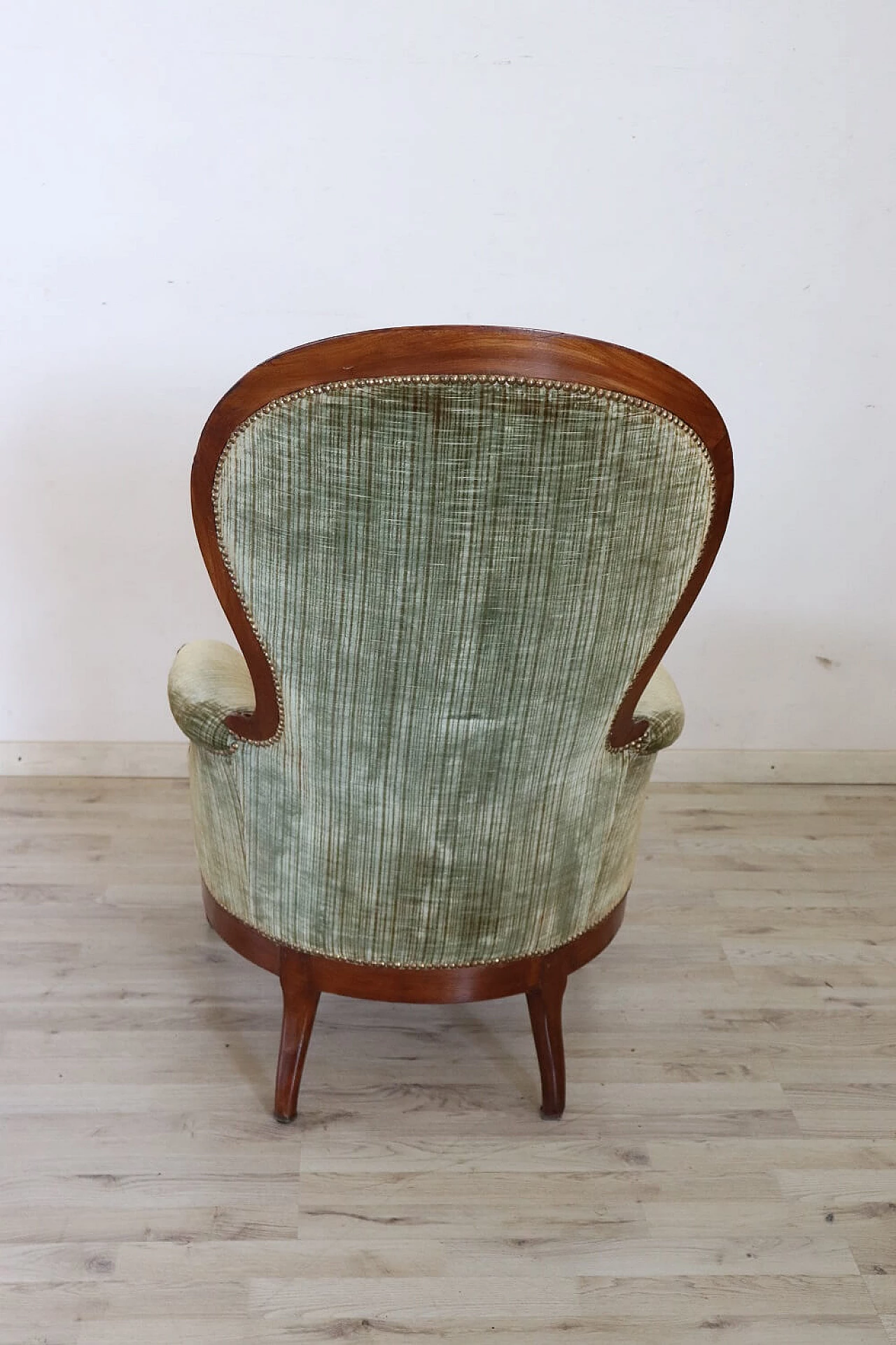 Louis Philippe style armchair in walnut and velvet, 19th century 10