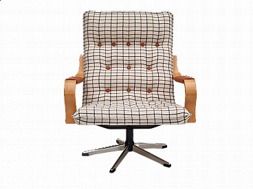Danish wool swivel armchair for furniture, 1970s