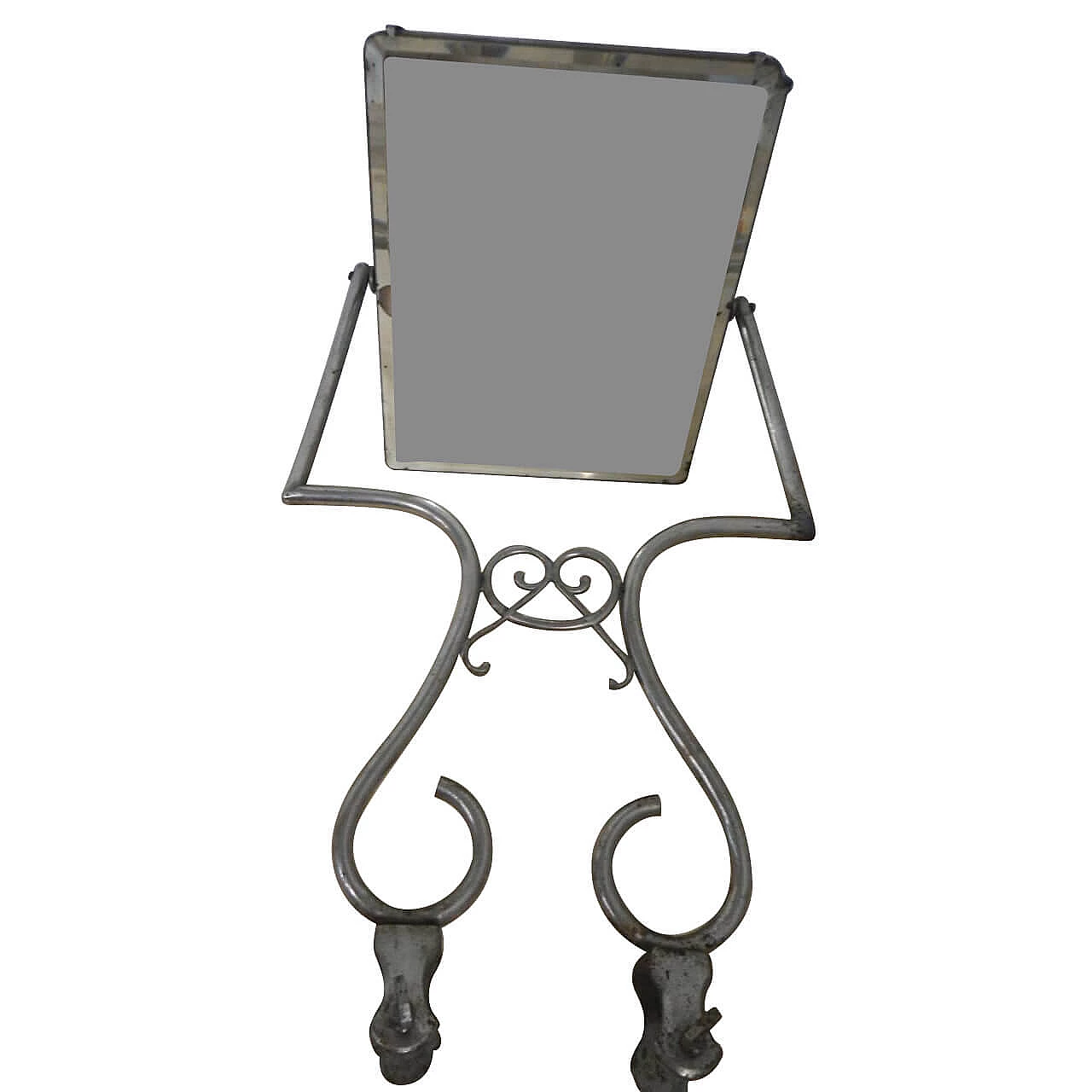 Specchio con supporto in metallo cromato, anni '40 13