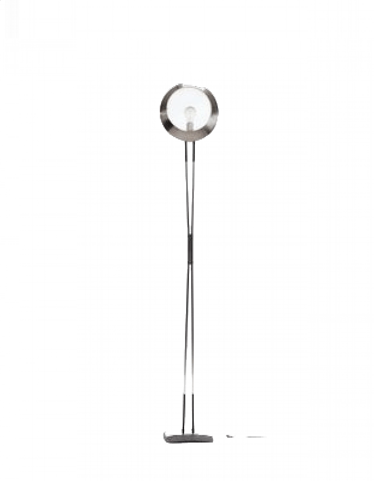 Chromed metal and etched glass floor lamp by Stilnovo, 1960s 4