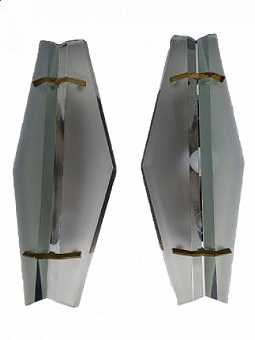 Pair of wall lamps by Max Ingrand for Fontana Arte, 1950s