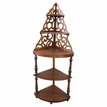 Solid walnut corner cabinet, 19th century