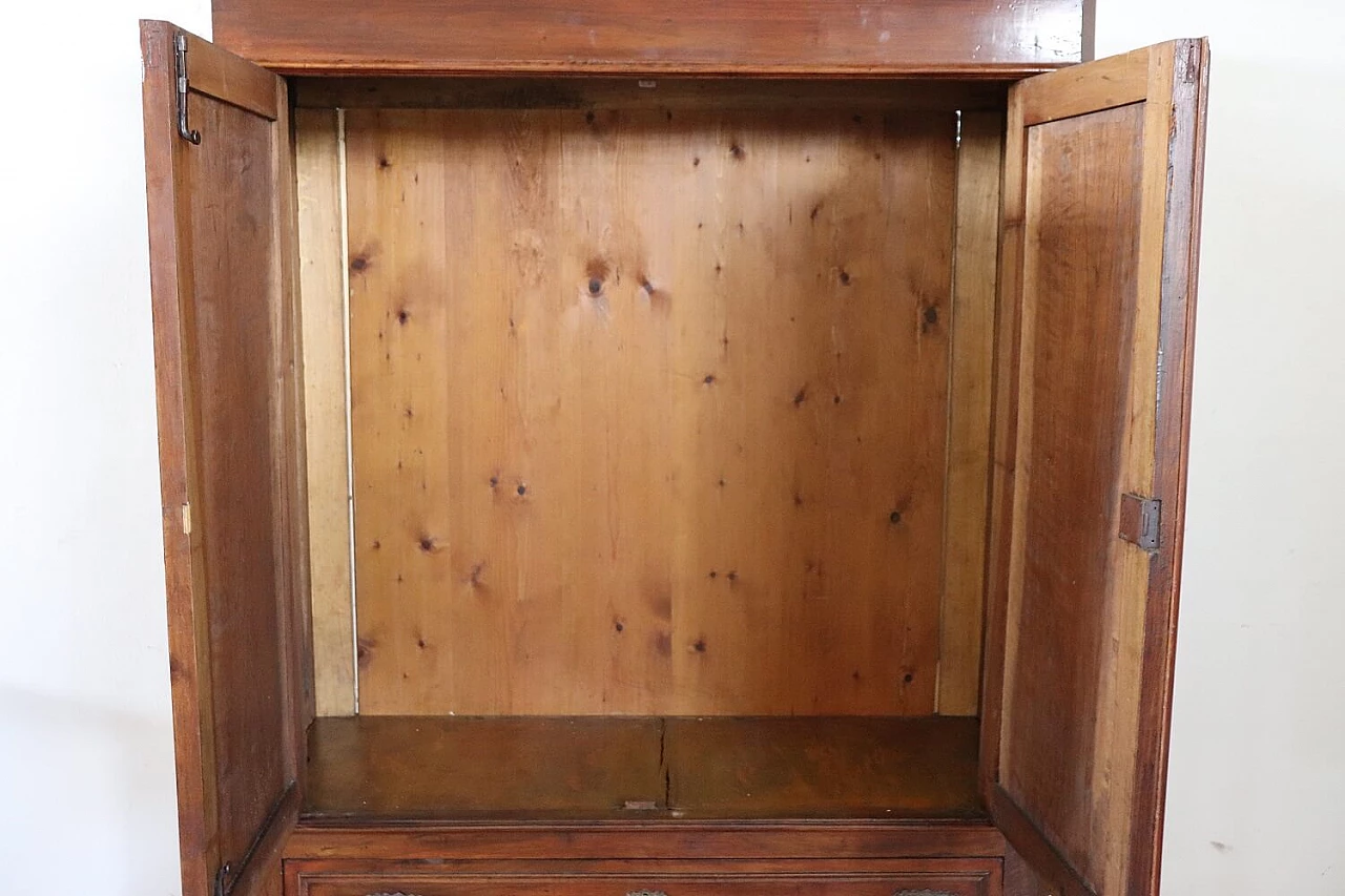Solid walnut wardrobe with drawers, 19th century 6