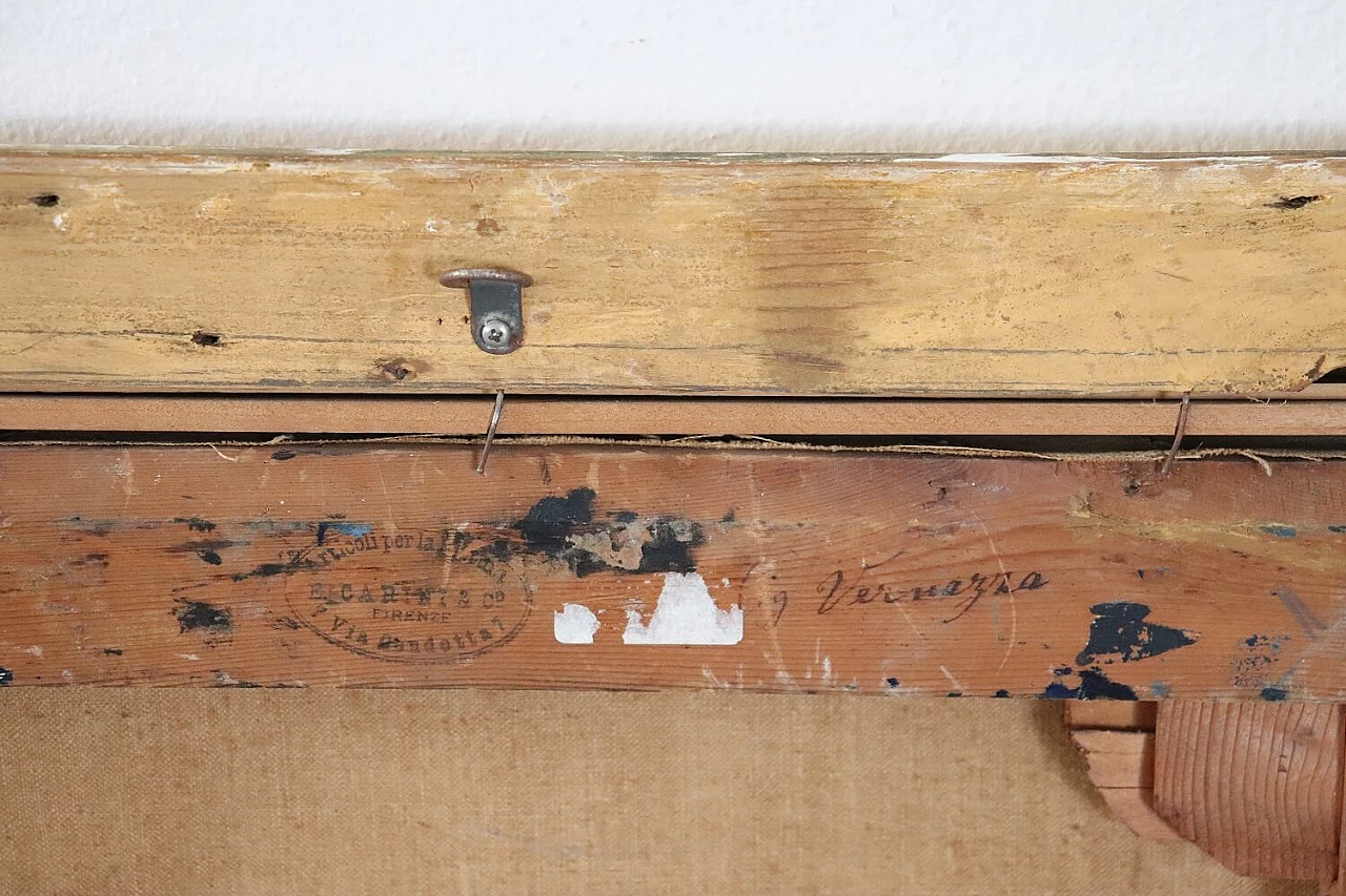 Oil on canvas depicting little girl with accordion by Angelo Vernazza, 20th century 10