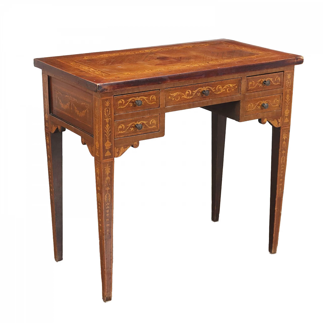 Inlaid writing desk in neoclassical style, early 1900s 1