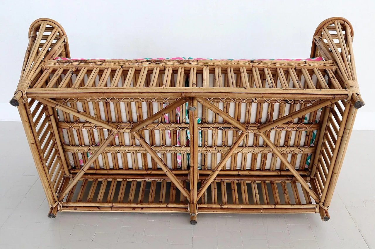 2-seater bamboo and rattan sofa, 1970s 13