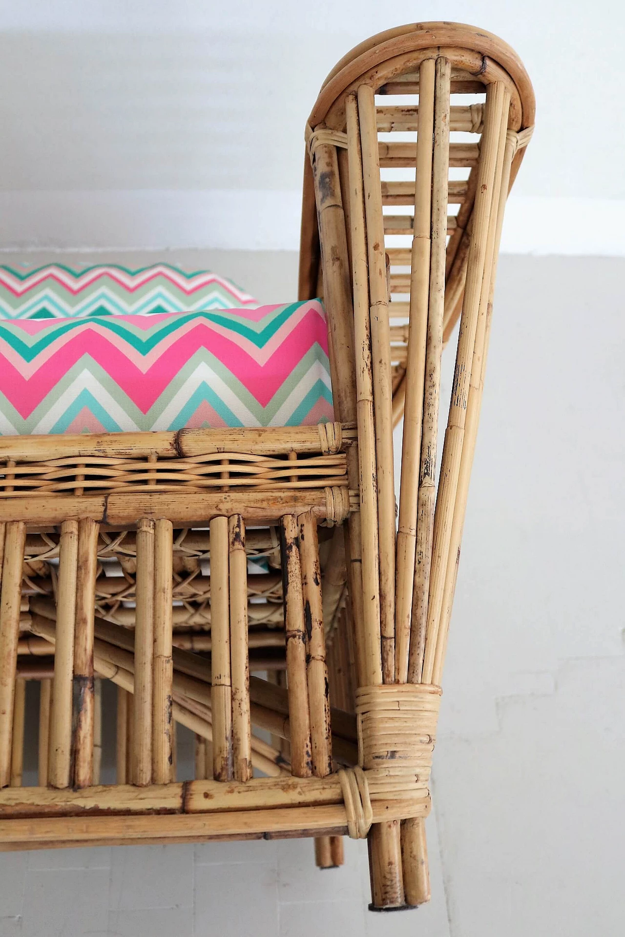 2-seater bamboo and rattan sofa, 1970s 16