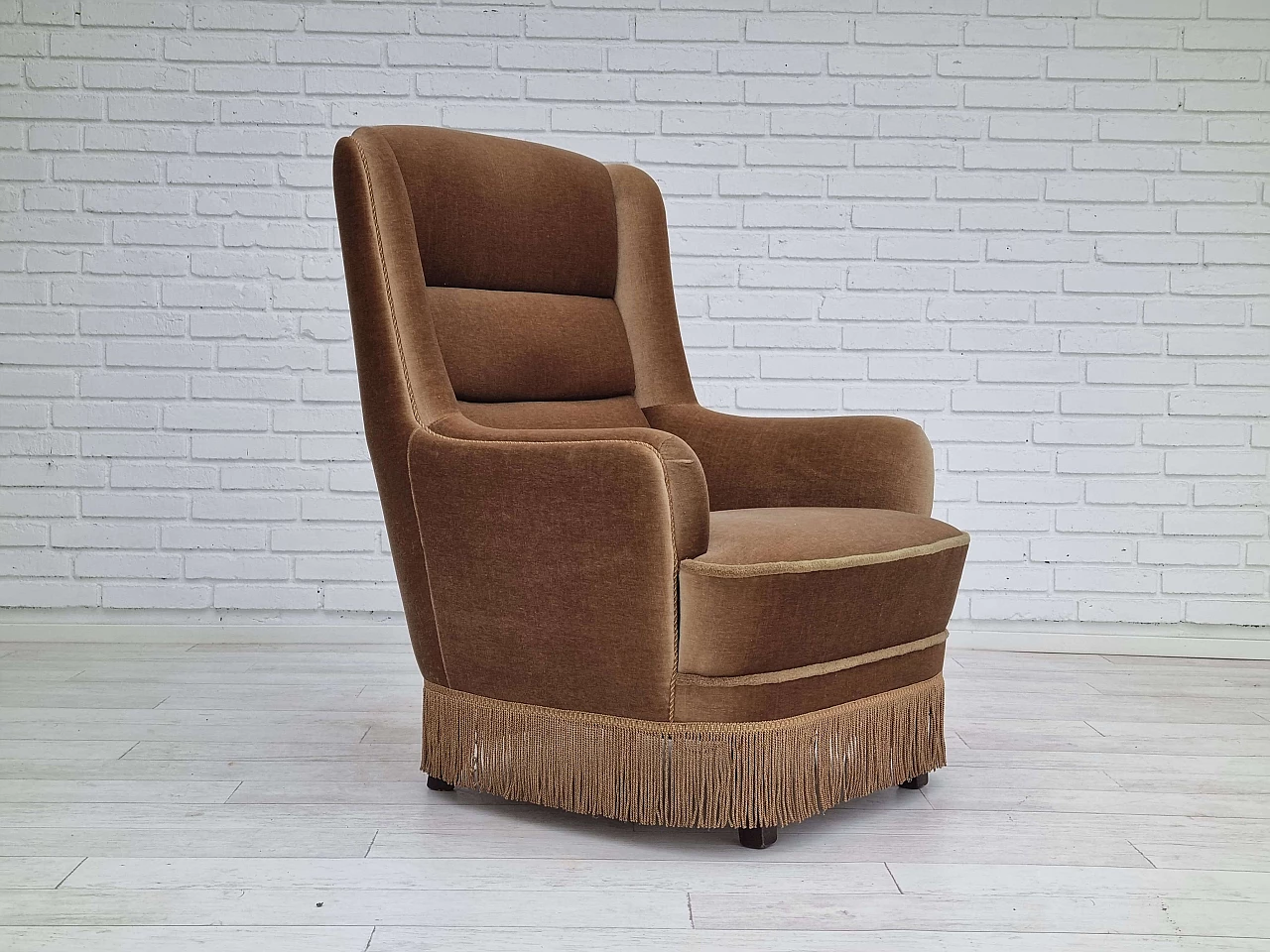 Danish high-backed armchair, 1960s 1