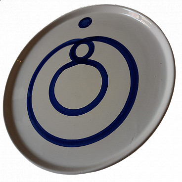 Ceramic plate by Boetti for Alitalia, 1980s