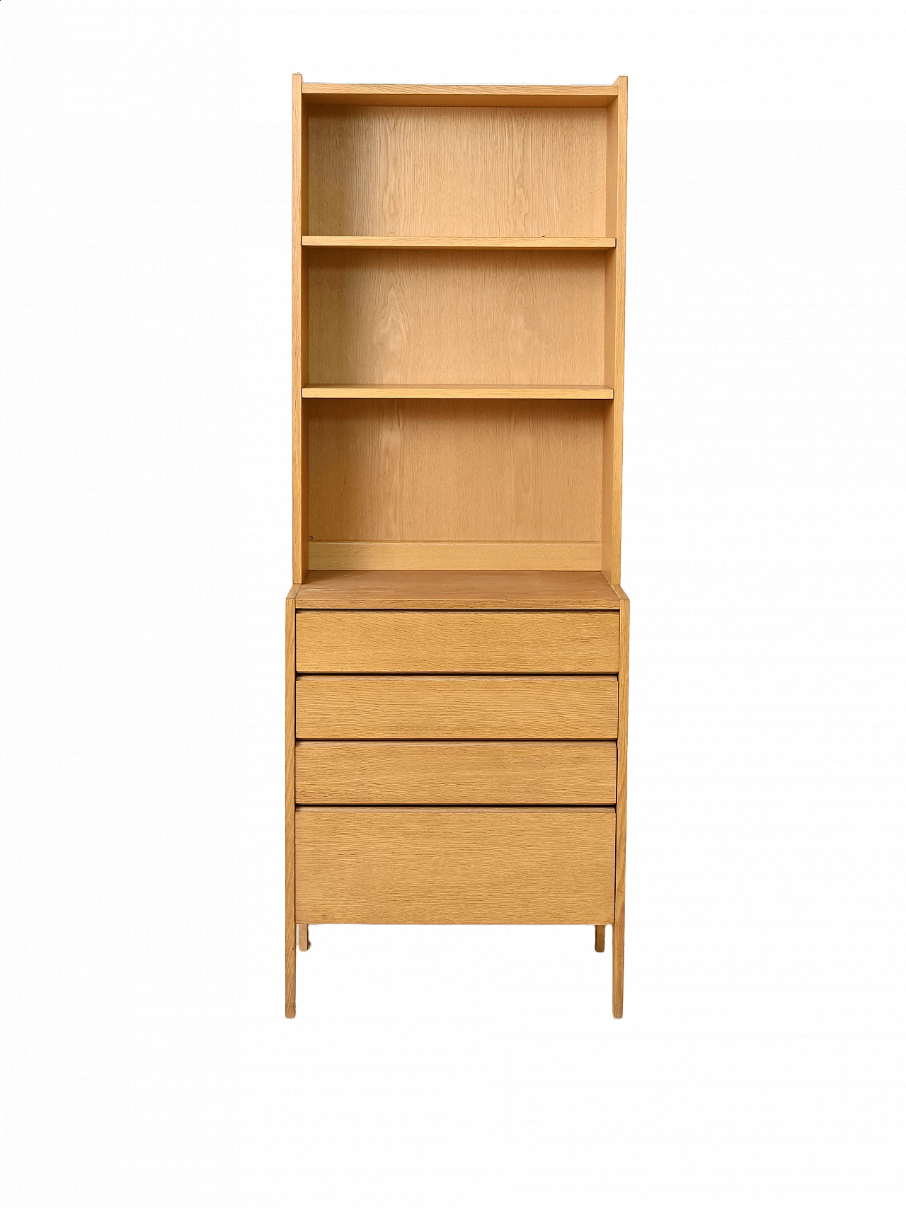 Libreria in rovere con cassetti, anni '60 10