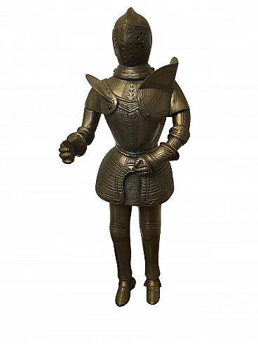 Medieval bronze warrior figurine, 1980s