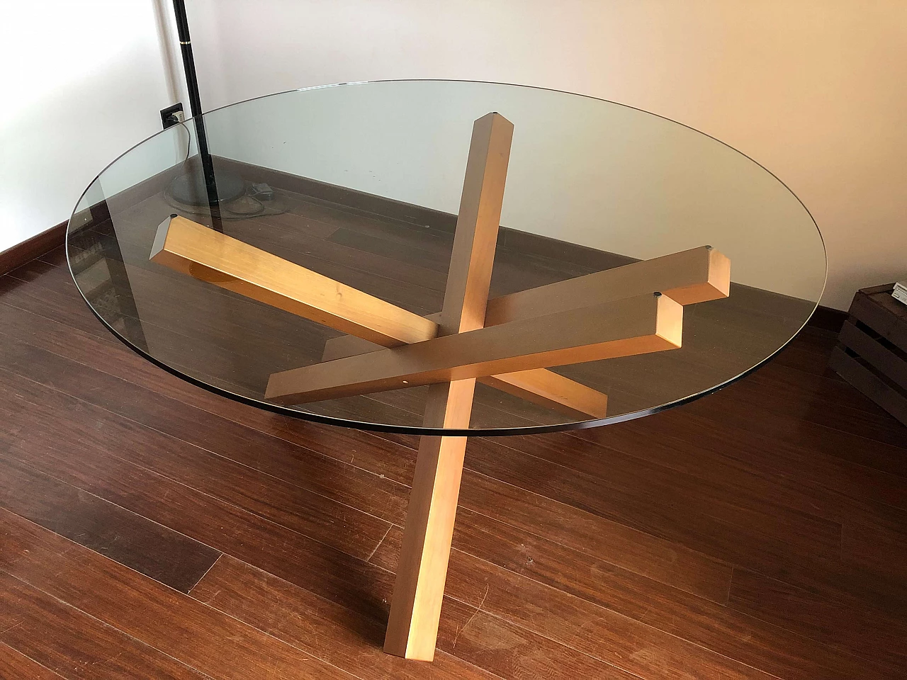 Glass table in the style of Cassina La Rotonda, 1980s 1