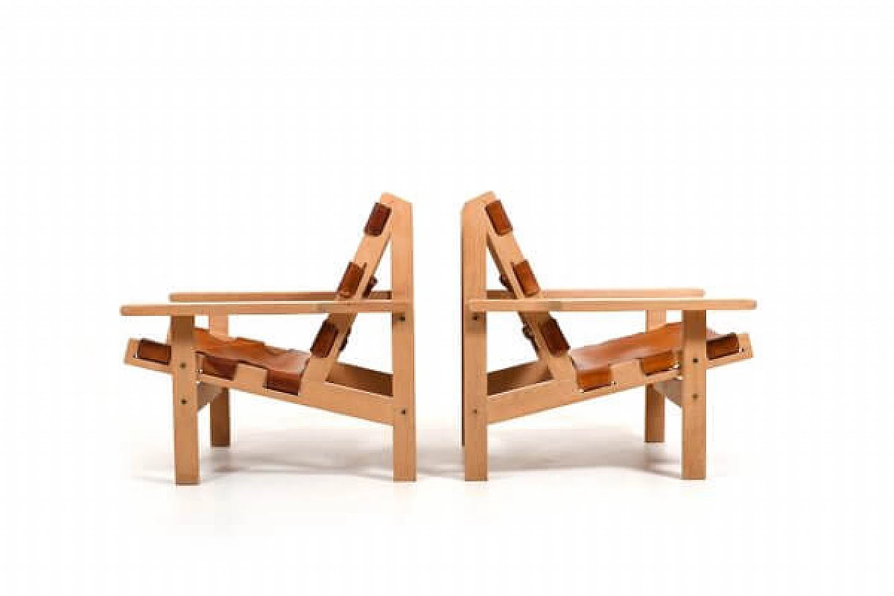Pair of hunting chairs 168 by Kurt Østervig for Kp Møbler, 1960s 3