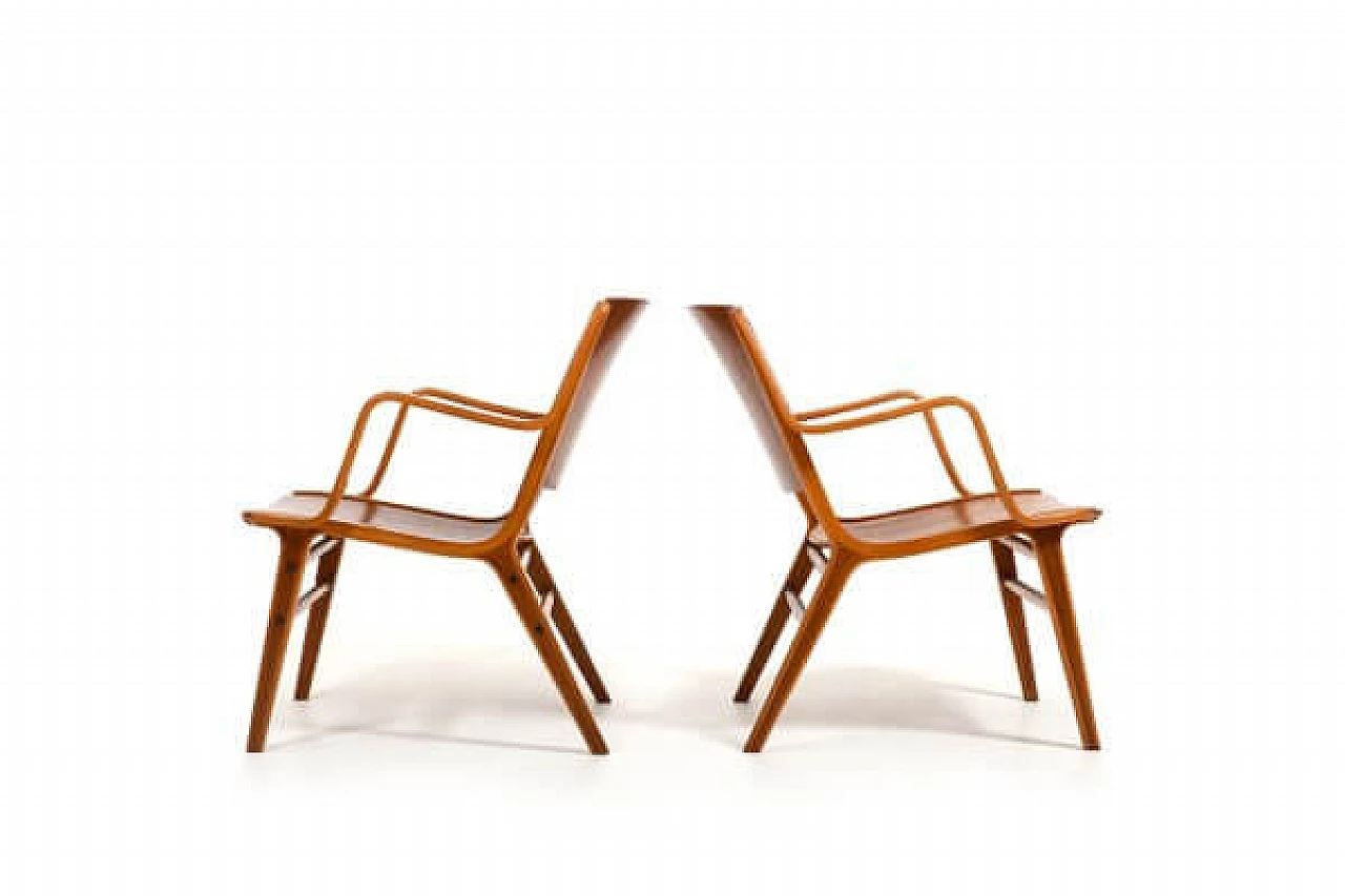 Pair of AX teak chairs by Orla Mølgaard & Peter Hvidt for Fritz Hansen, 1950s 6