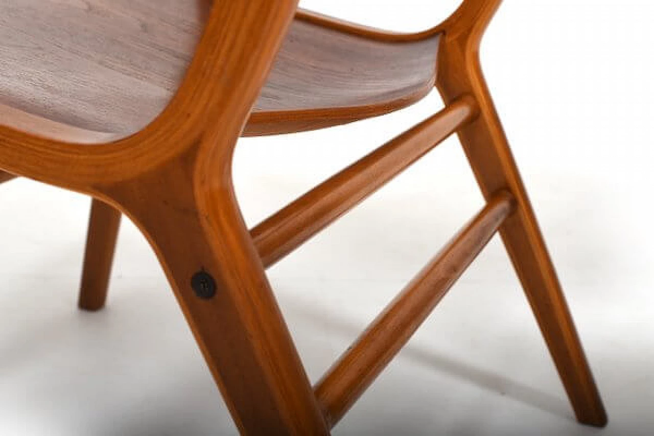 Pair of AX teak chairs by Orla Mølgaard & Peter Hvidt for Fritz Hansen, 1950s 9