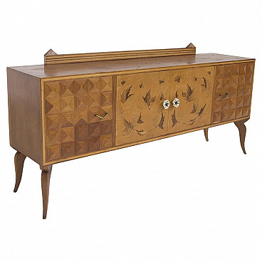 Sideboard attributed to Paolo Buffa in wood and ceramic, 1950s